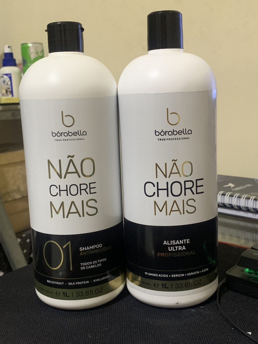 Borabella Não Chore Mais Kit Shampoo Antirresíduo + Alisante 1L