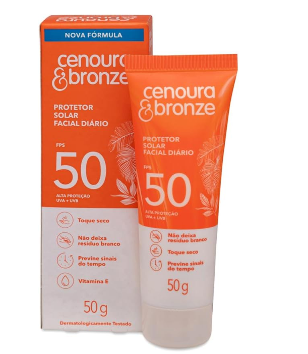 Cenoura & Bronze Protetor Solar Facial Diário FPS 50 50g