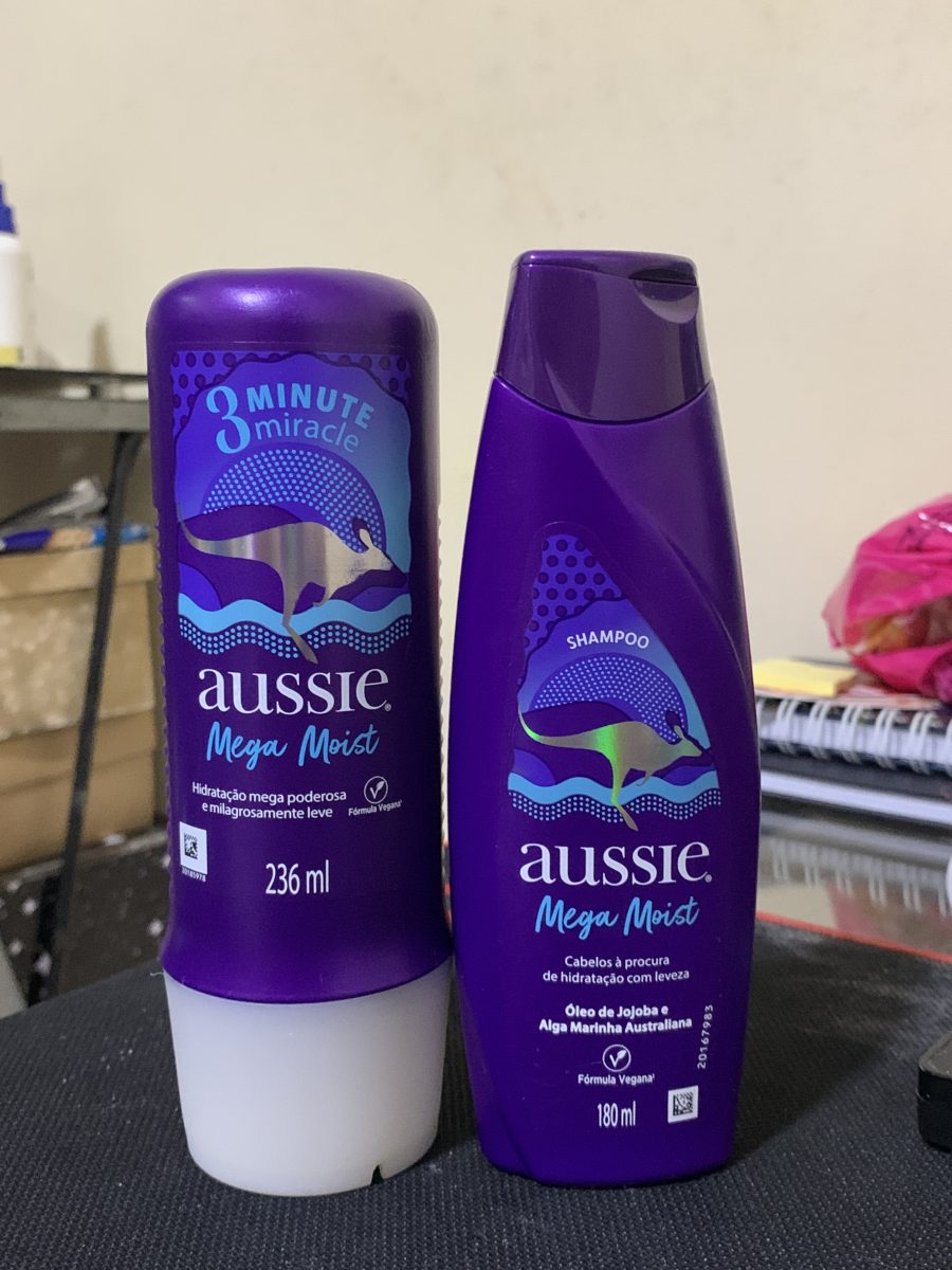 Kit Aussie Mega Moist Shampoo 180ml e 3 Minute Miracle 236ml