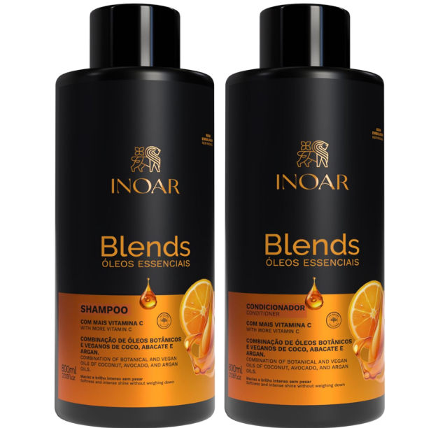 Kit Shampoo e Condicionador Inoar Blends Óleos Essenciais Moras e Vitamina C