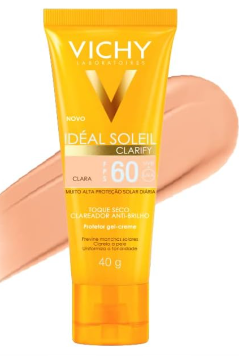 Protetor Solar Vichy Idéal Soleil Clarify FPS 60 Cor Clara 40g