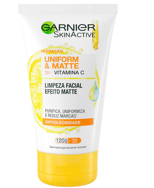 Sabonete de Limpeza Garnier SkinActive Uniform & Matte Vitamina C 120g
