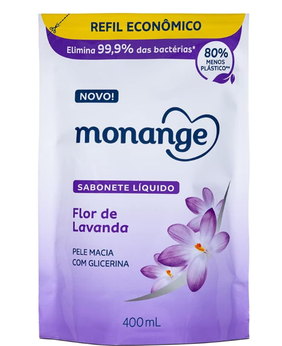 Sabonete Líquido Monange Flor de Lavanda Refil 400ml